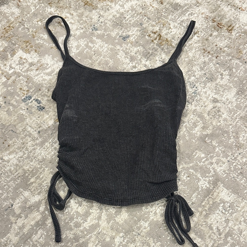 Dark Gray Ribbed Tank Top